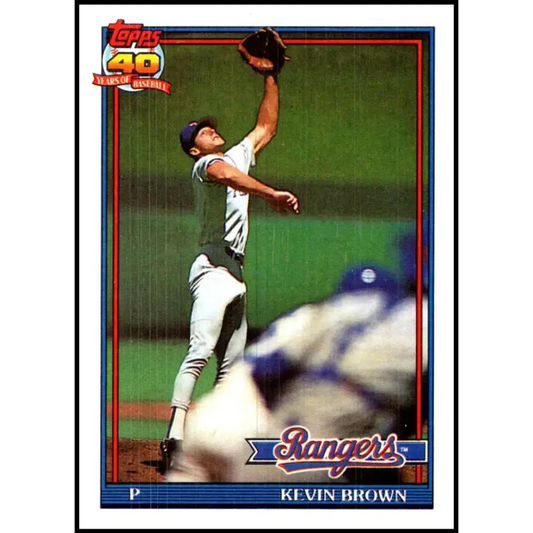 1991 Topps #584 Kevin Brown NM-MT Texas Rangers Baseball Card - Baseball Card Single