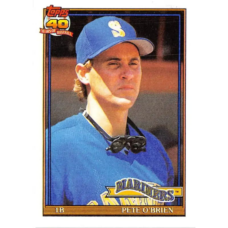 1991 Topps #585 Pete O’Brien NM-MT Seattle Mariners Baseball Card - Baseball Card Single