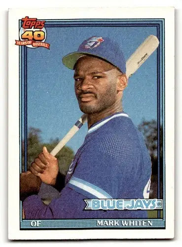 Original gloss 1991 Topps Mark Whiten Toronto Blue Jays baseball card image