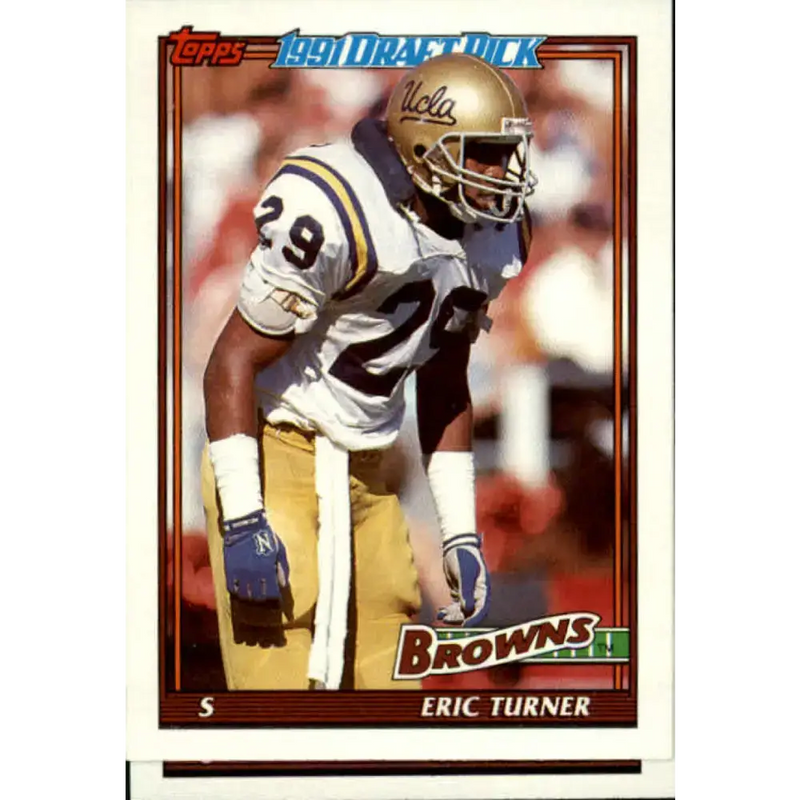 1991 Topps #589 Eric Turner NM-MT RC Rookie Cleveland Browns Football Card - Football Card Single