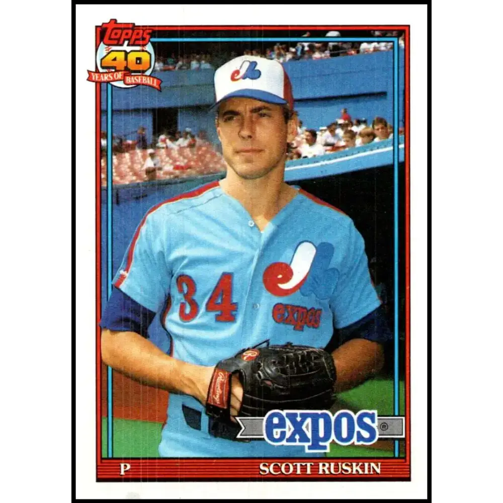 1991 Topps #589 Scott Ruskin NM-MT Montreal Expos Baseball Card - Baseball Card Single