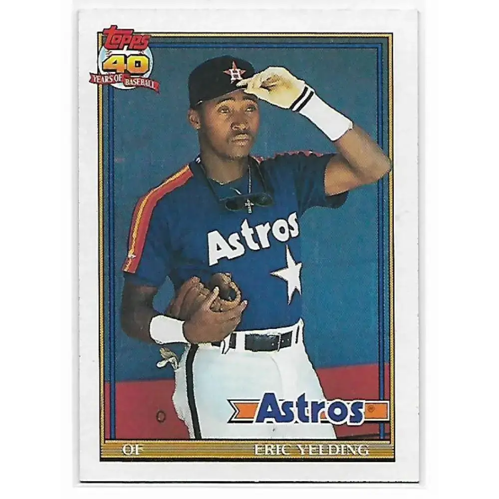 1991 Topps #59 Eric Yelding NM-MT Houston Astros Baseball Card - Baseball Card Single