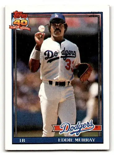 Original gloss Eddie Murray Los Angeles Dodgers baseball card 1991 Topps #590