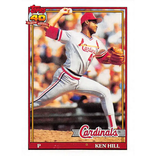 1991 Topps #591 Ken Hill NM-MT St. Louis Cardinals Baseball Card - Baseball Card Single