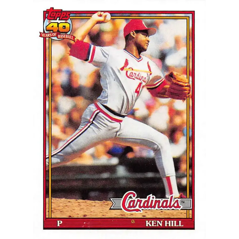 1991 Topps #591 Ken Hill NM-MT St. Louis Cardinals Baseball Card - Baseball Card Single