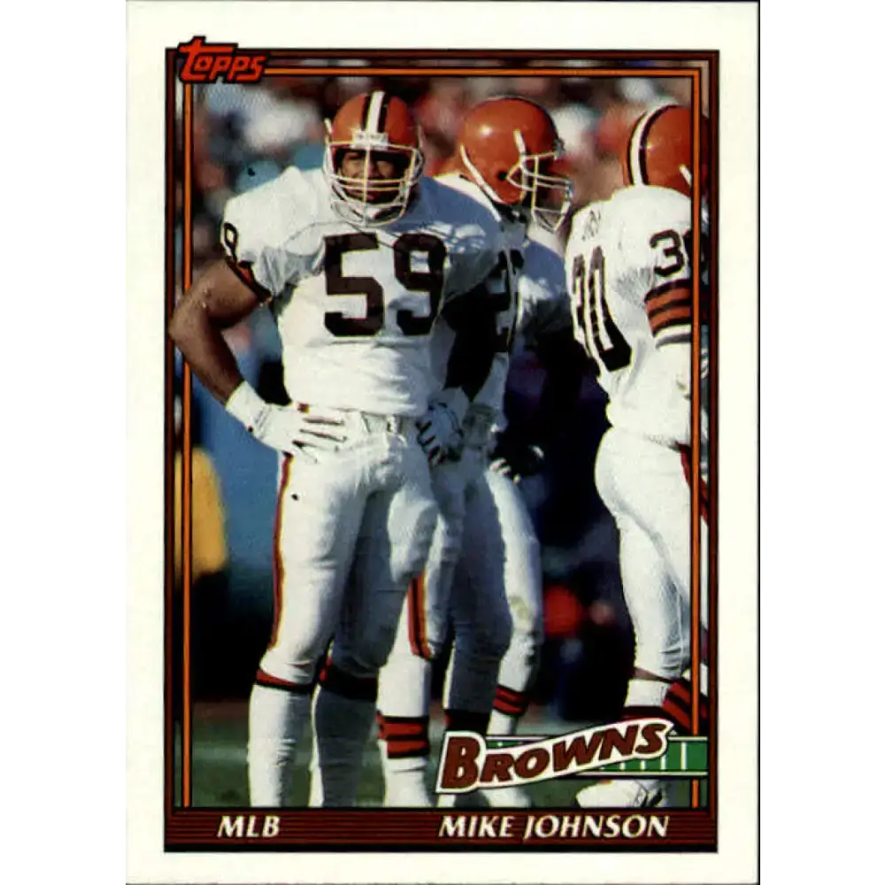 1991 Topps #592 Mike Johnson NM-MT Cleveland Browns Football Card - Football Card Single
