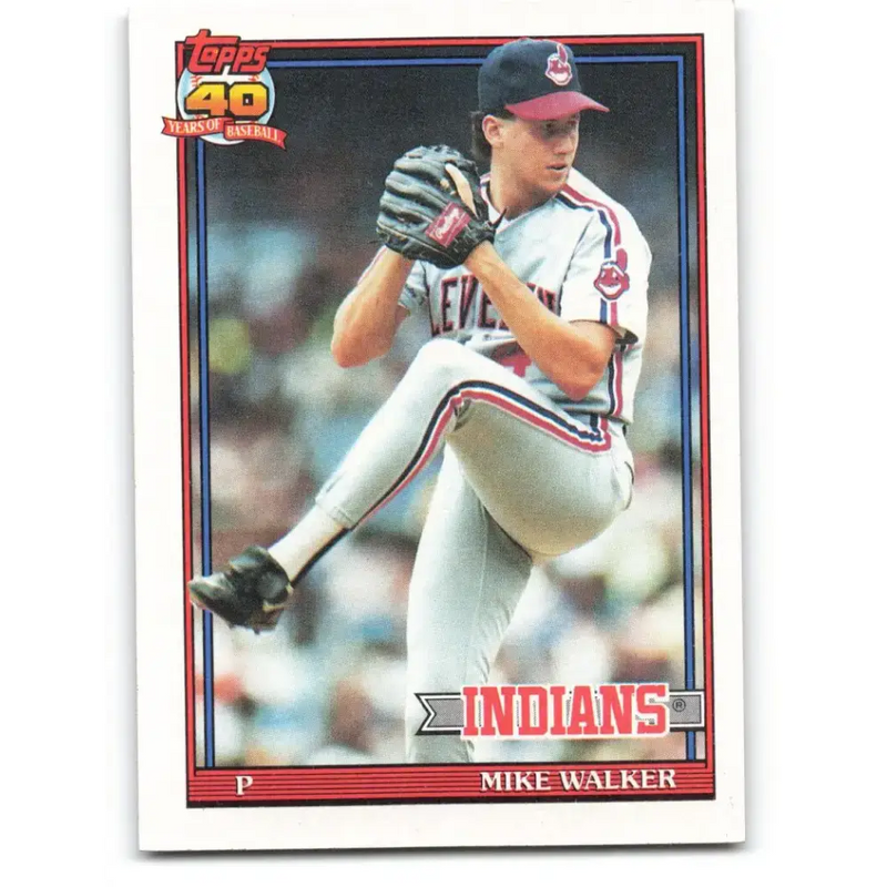 1991 Topps #593 Mike Walker NM-MT Cleveland Indians Baseball Card - Baseball Card Single