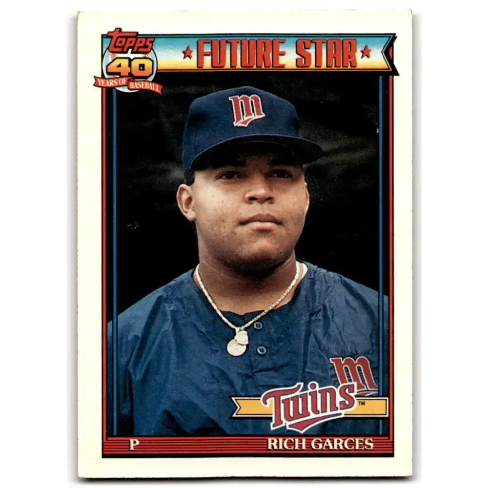 1991 Topps #594 Rich Garces NM-MT RC Rookie Minnesota Twins Baseball Card - Baseball Card Single