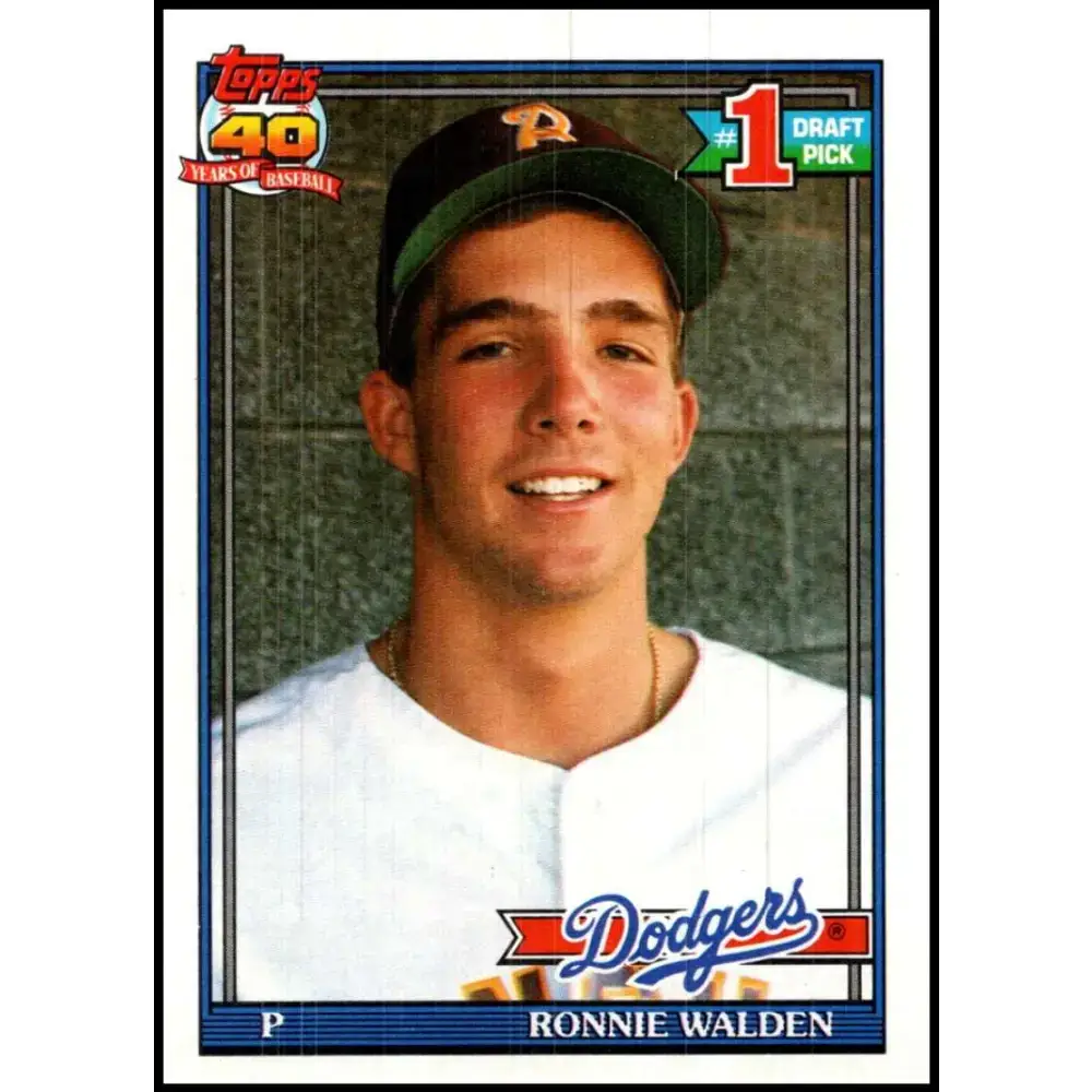 1991 Topps #596 Ronnie Walden NM-MT RC Rookie Los Angeles Dodgers Baseball Card - Baseball Card Single