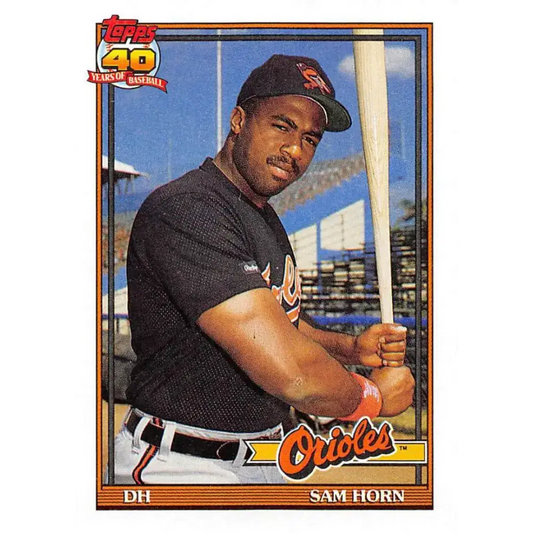 1991 Topps #598 Sam Horn NM-MT Baltimore Orioles Baseball Card - Baseball Card Single