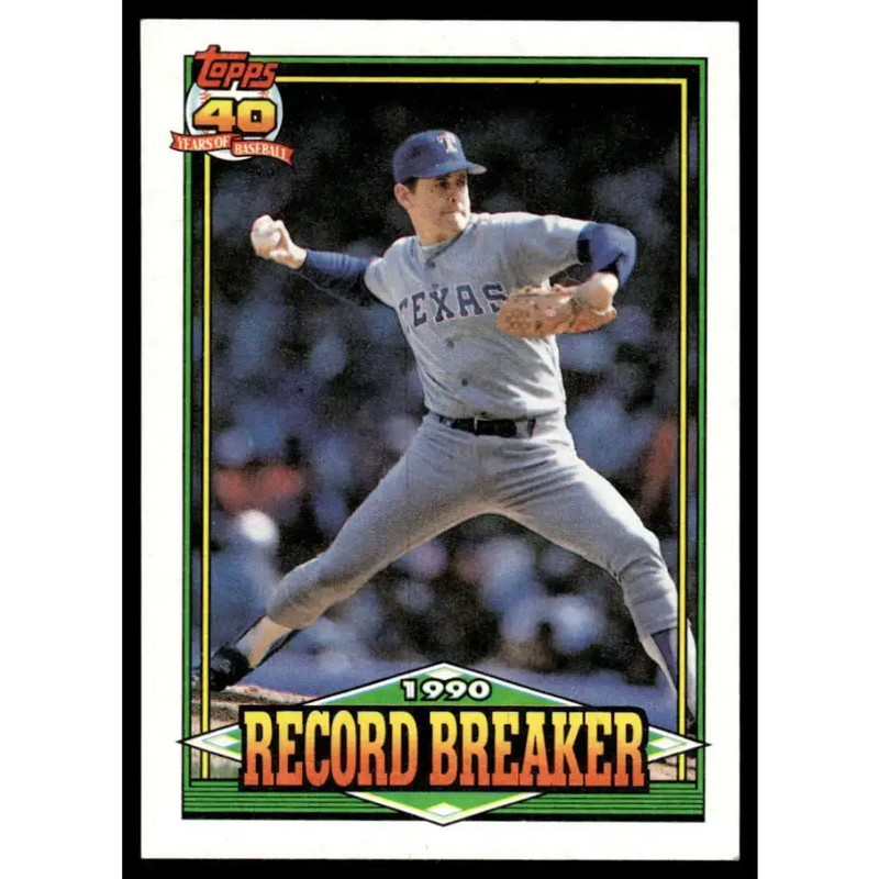 1991 Topps #6 Nolan Ryan EX/NM Texas Rangers Baseball Card - Baseball Card Single
