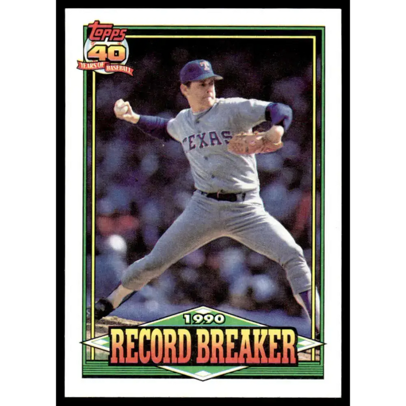 1991 Topps #6 Nolan Ryan EX/NM Texas Rangers Baseball Card - Baseball Card Single
