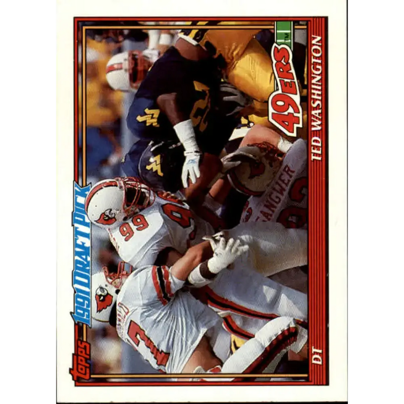 1991 Topps #60 Ted Washington NM-MT RC Rookie San Francisco 49ers Football Card - Football Card Single