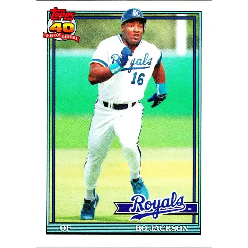 1991 Topps #600 Bo Jackson NM-MT Kansas City Royals Baseball Card - Baseball Card Single