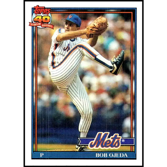 1991 Topps #601 Bob Ojeda NM-MT New York Mets Baseball Card - Baseball Card Single