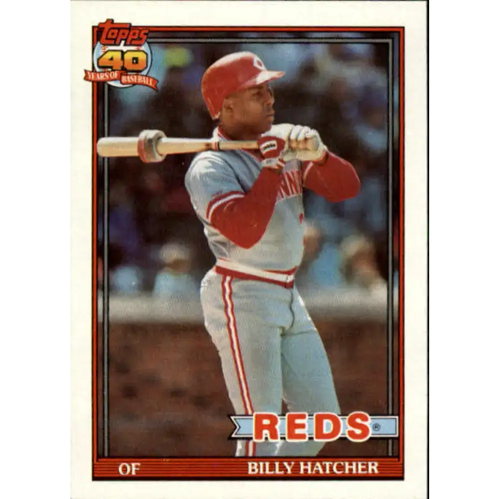 1991 Topps #604 Billy Hatcher NM-MT Cincinnati Reds Baseball Card - Baseball Card Single