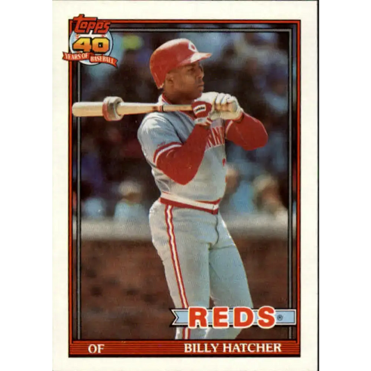 1991 Topps #604 Billy Hatcher NM-MT Cincinnati Reds Baseball Card - Baseball Card Single