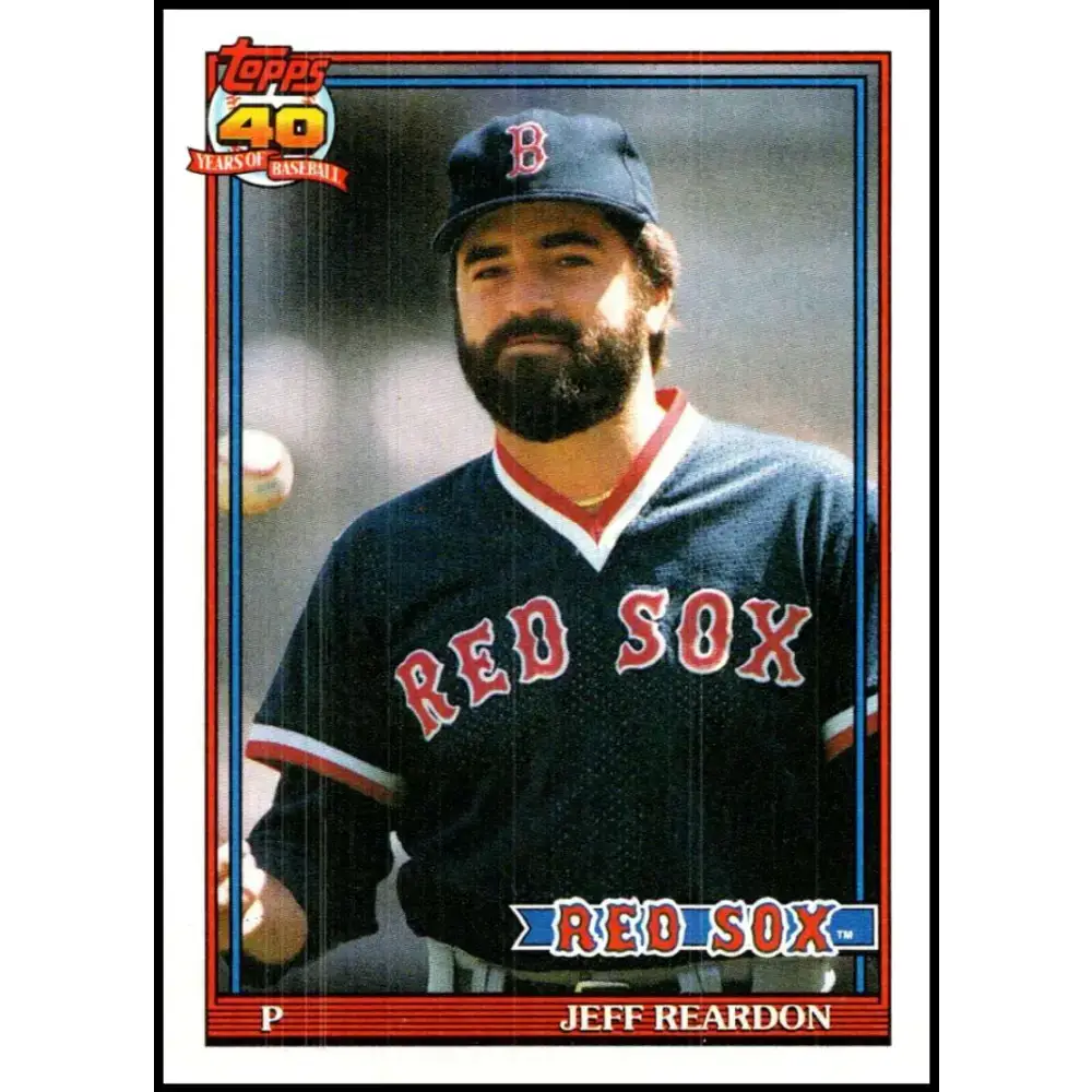 1991 Topps #605 Jeff Reardon NM-MT Boston Red Sox Baseball Card - Baseball Card Single