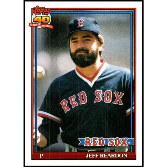 1991 Topps #605 Jeff Reardon NM-MT Boston Red Sox Baseball Card - Baseball Card Single