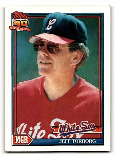 Original gloss Jeff Torborg White Sox baseball card from 1991 Topps series