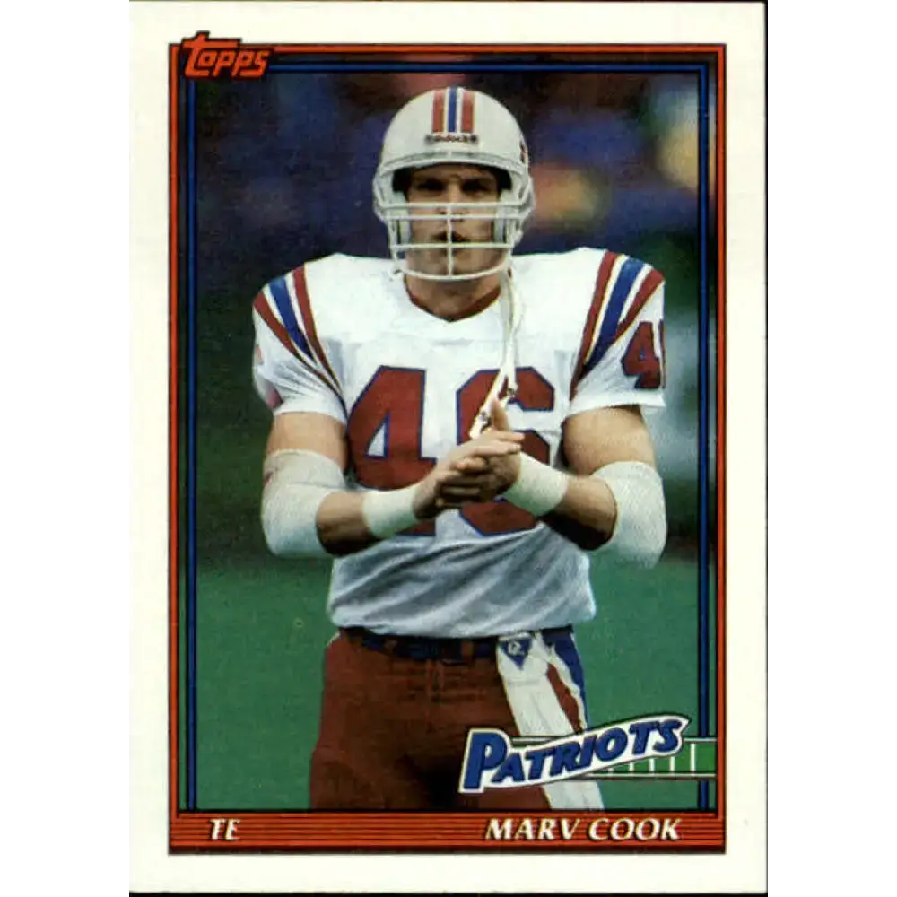 1991 Topps #609 Marv Cook NM-MT New England Patriots Football Card - Football Card Single