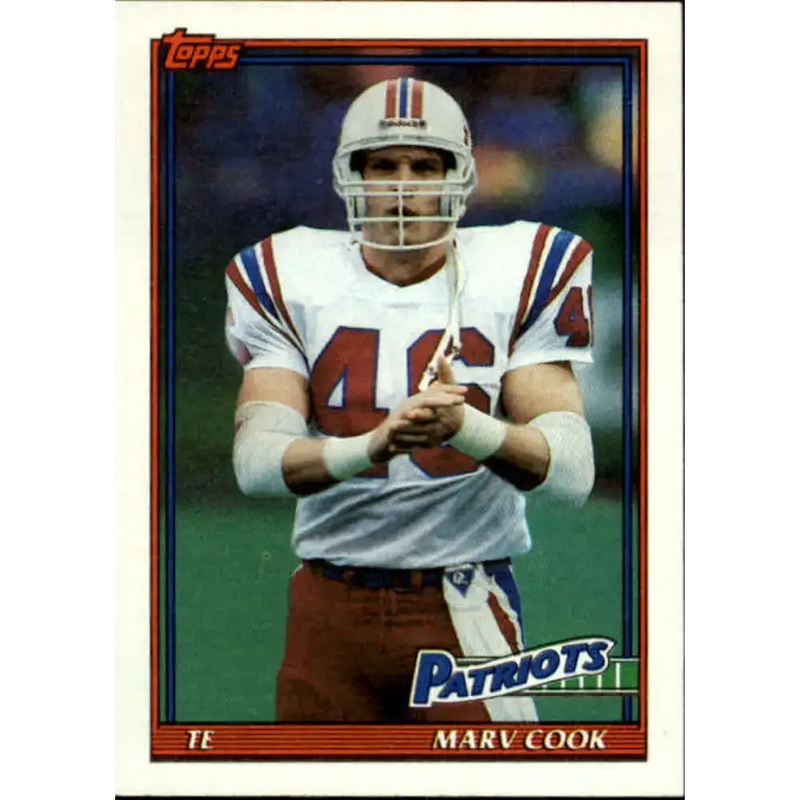 1991 Topps #609 Marv Cook NM-MT New England Patriots Football Card - Football Card Single