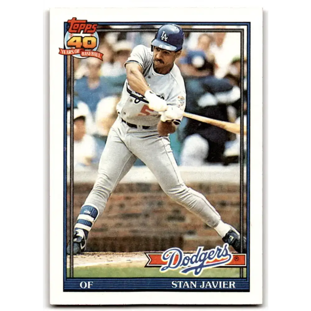 1991 Topps #61 Stan Javier NM-MT Los Angeles Dodgers Baseball Card - Baseball Card Single