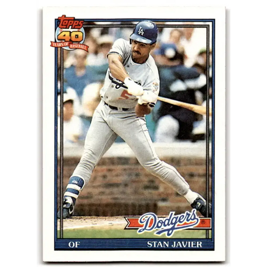 1991 Topps #61 Stan Javier NM-MT Los Angeles Dodgers Baseball Card - Baseball Card Single