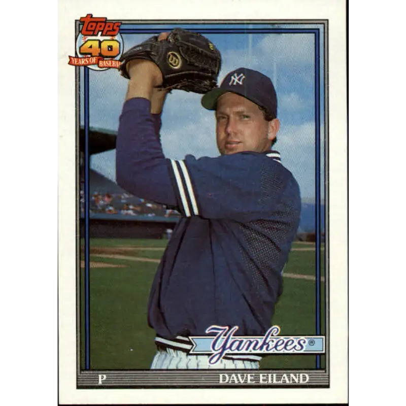 1991 Topps #611 Dave Eiland NM-MT New York Yankees Baseball Card - Baseball Card Single