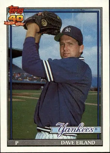 Original gloss 1991 Topps Dave Eiland baseball card NM-MT Yankees