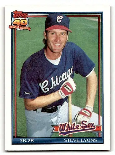 Original gloss Steve Lyons Chicago White Sox baseball card from 1991 Topps #612