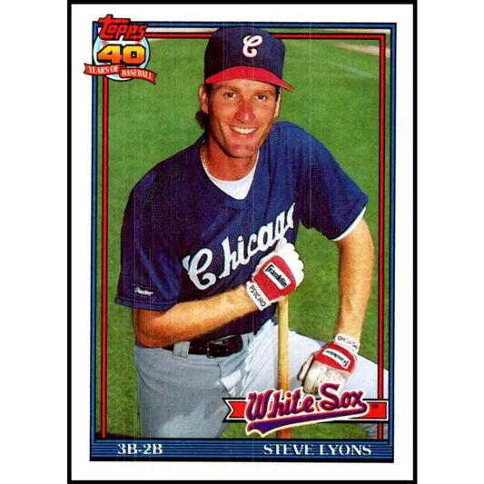 1991 Topps #612 Steve Lyons NM-MT Chicago White Sox Baseball Card - Baseball Card Single