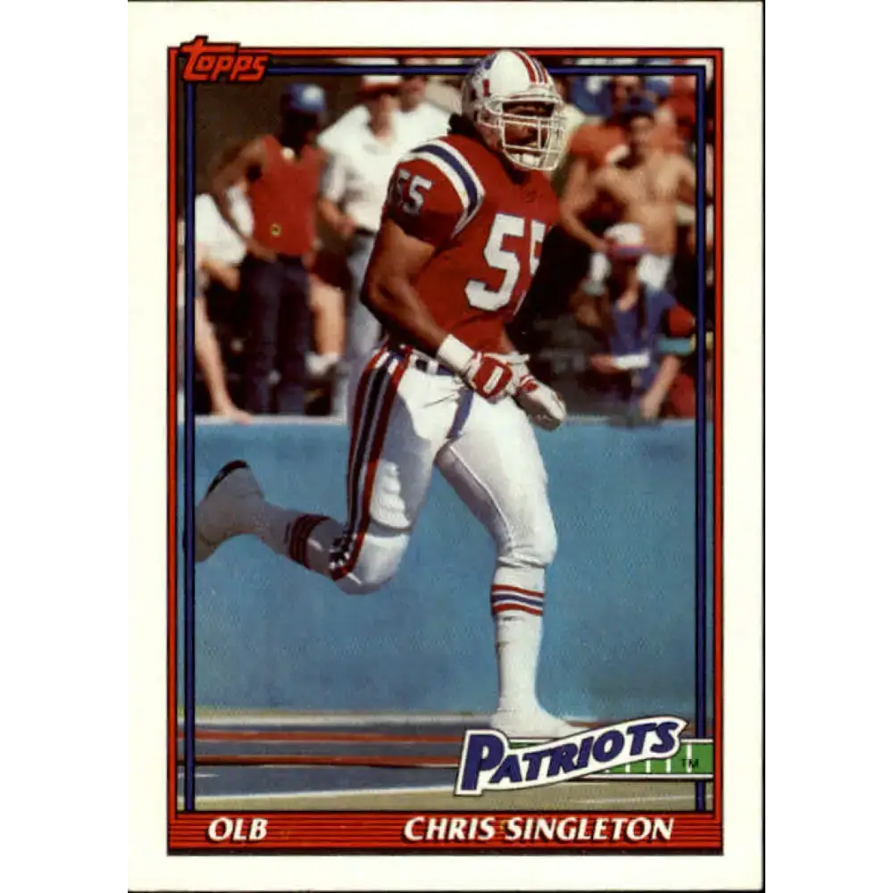 1991 Topps #613 Chris Singleton NM-MT New England Patriots Football Card - Football Card Single