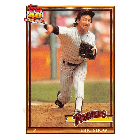 1991 Topps #613 Eric Show NM-MT San Diego Padres Baseball Card - Baseball Card Single
