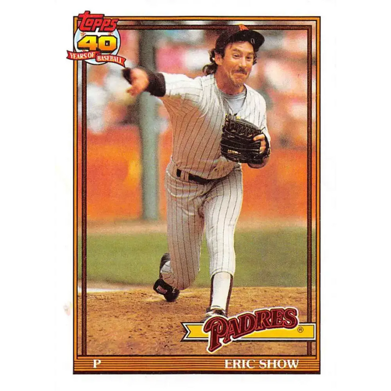 1991 Topps #613 Eric Show NM-MT San Diego Padres Baseball Card - Baseball Card Single