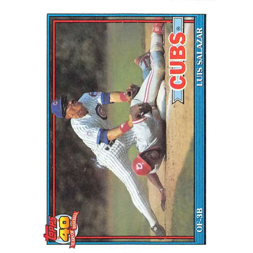 1991 Topps #614 Luis Salazar NM-MT Chicago Cubs Baseball Card - Baseball Card Single