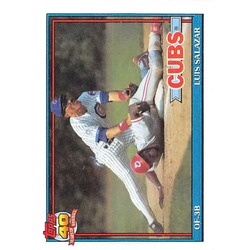 1991 Topps #614 Luis Salazar NM-MT Chicago Cubs Baseball Card - Baseball Card Single