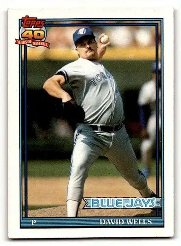 Original gloss David Wells baseball card Toronto Blue Jays Wells Toronto Blue Blue Jays