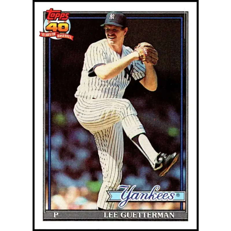 1991 Topps #62 Lee Guetterman NM-MT New York Yankees Baseball Card - Baseball Card Single
