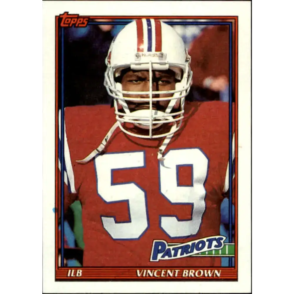1991 Topps #620 Vincent Brown NM-MT New England Patriots Football Card - Football Card Single