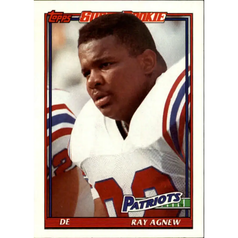 1991 Topps #621 Ray Agnew NM-MT RC Rookie New England Patriots Football Card - Football Card Single