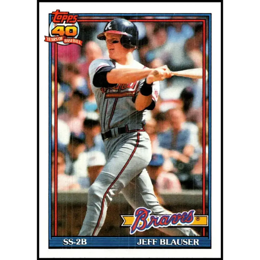 1991 Topps #623 Jeff Blauser NM-MT Atlanta Braves Baseball Card - Baseball Card Single