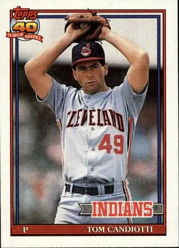 Tom Candiotti baseball card with original gloss from the 1991 Topps #624 Indians collection