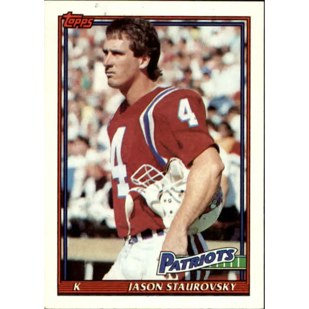 1991 Topps #625 Jason Staurovsky NM-MT New England Patriots Football Card - Football Card Single