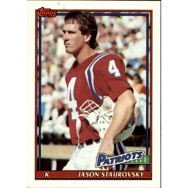 1991 Topps #625 Jason Staurovsky NM-MT New England Patriots Football Card - Football Card Single