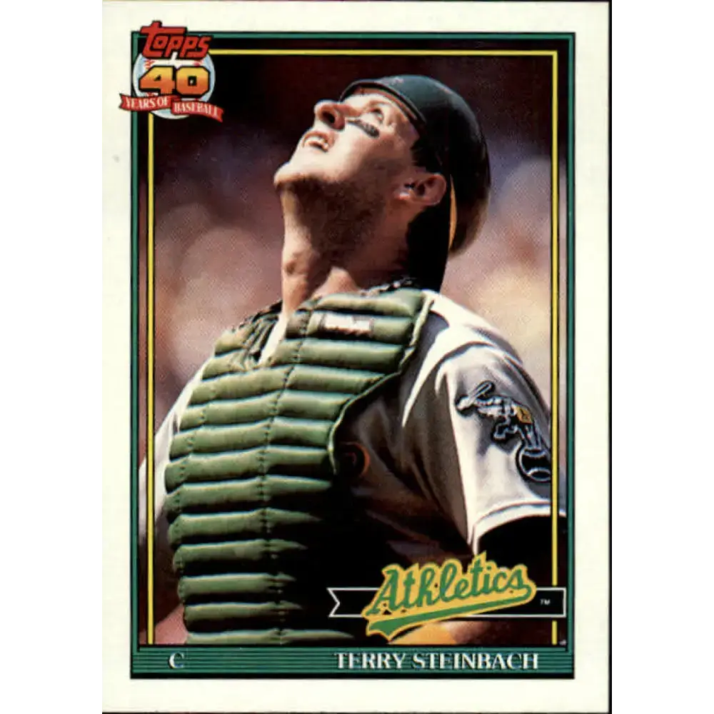 1991 Topps #625 Terry Steinbach NM-MT Oakland Athletics Baseball Card - Baseball Card Single