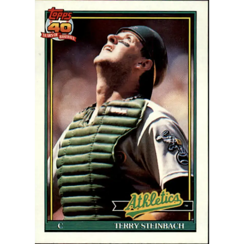 1991 Topps #625 Terry Steinbach NM-MT Oakland Athletics Baseball Card - Baseball Card Single