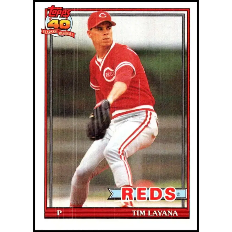 1991 Topps #627 Tim Layana NM-MT Cincinnati Reds Baseball Card - Baseball Card Single