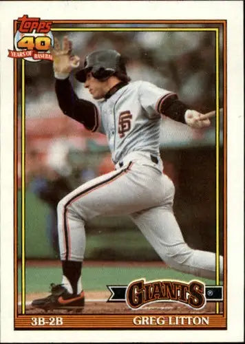 1991 Topps #628 Greg Litton NM-MT Giants - Baseball Card Single