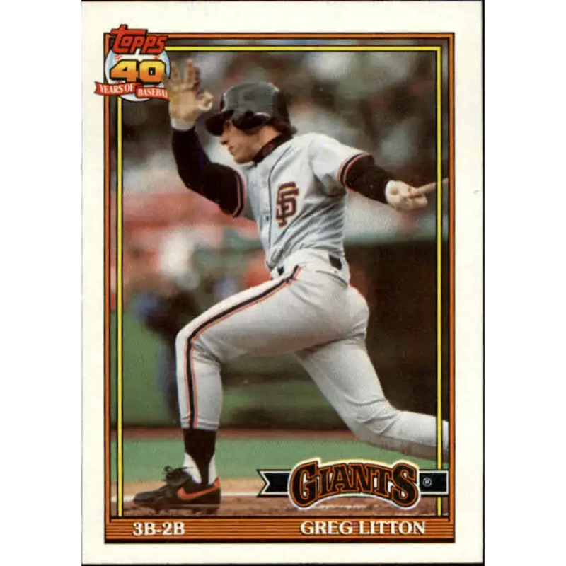 1991 Topps #628 Greg Litton NM-MT San Francisco Giants Baseball Card - Baseball Card Single